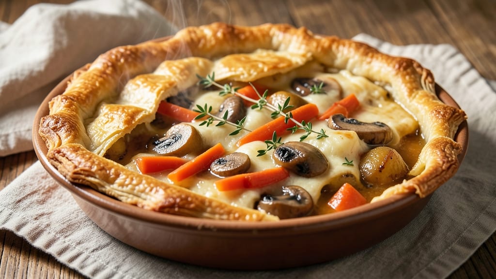 Amy's Vegetable Pot Pie Recipe: Flaky Crust Over Savory Mushroom Gravy