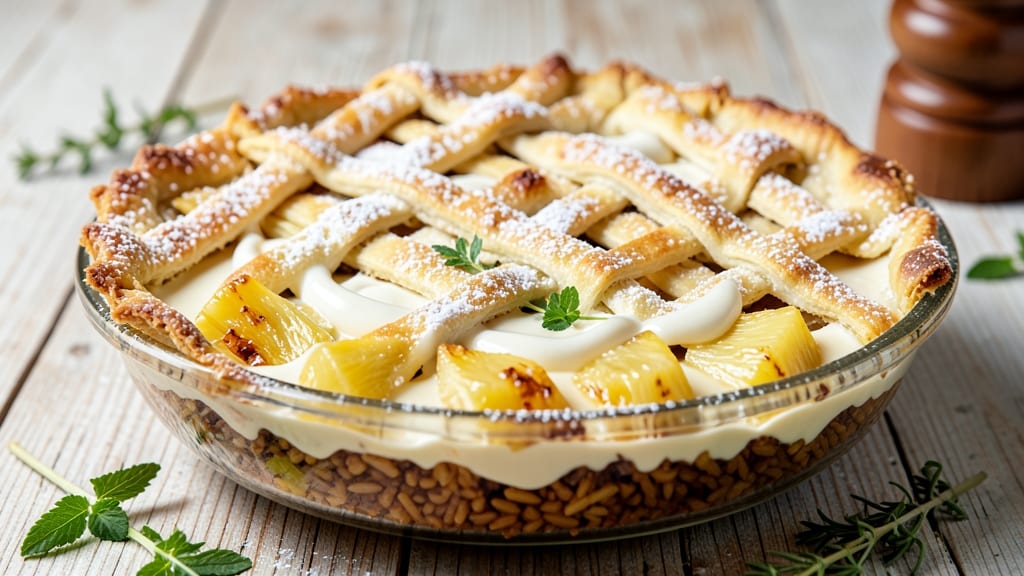 Rice Pie Recipe With Pineapple: Tropical Sweetness in Golden Crust Layers