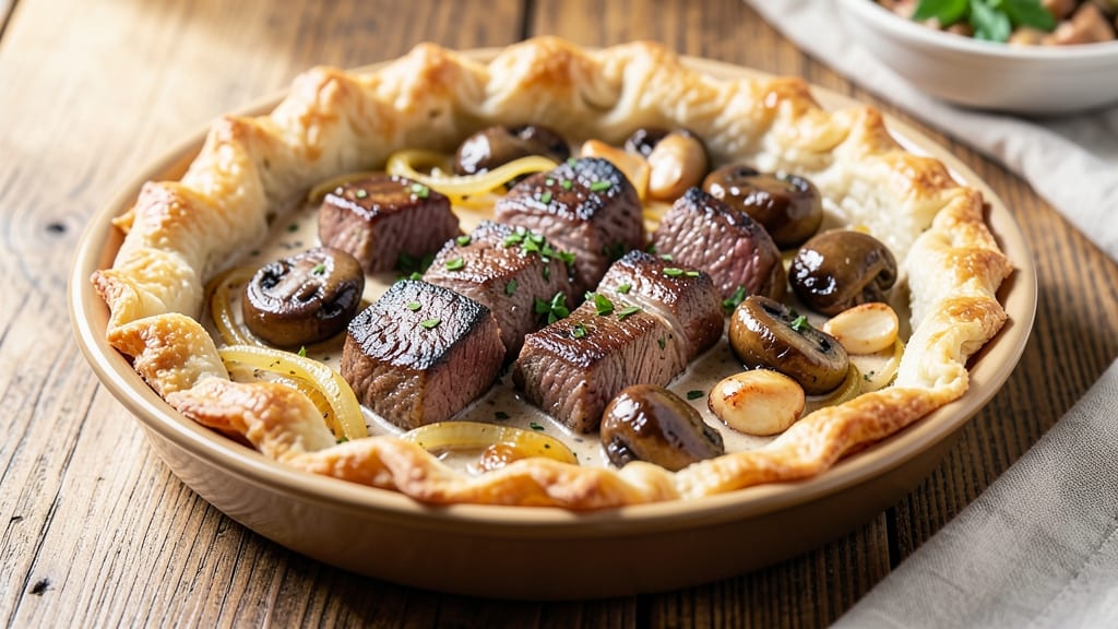 Steak and Mushroom Pot Pie Recipe: Deep Savory Gravy Under Crispy Lattice