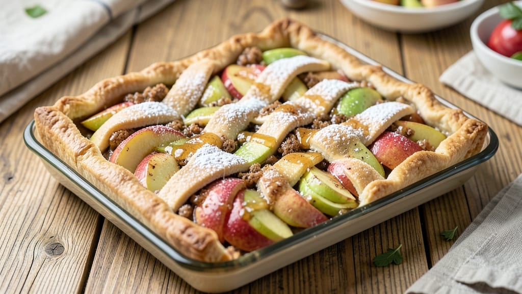 Rectangle Apple Pie Recipe: Crustless Spice-Filled Squares for Easy Slicing