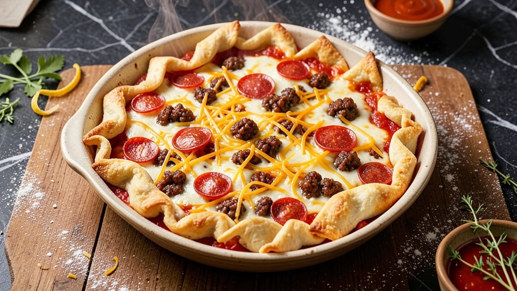 Pizza Pot Pie Recipe With Crescent Rolls: Crispy Top, Gooey Cheese, One-Pan Magic