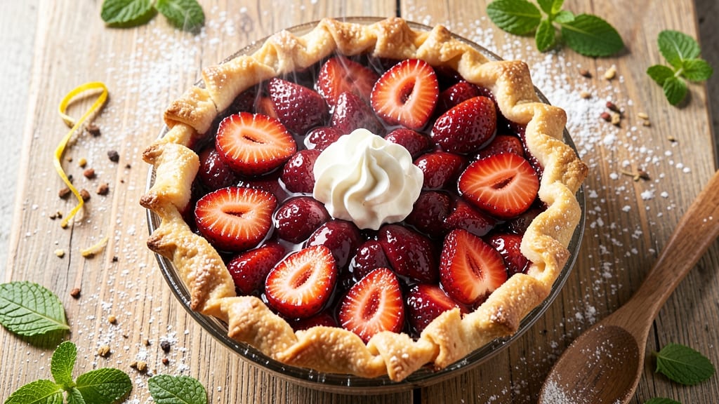Roasted Strawberry Pie Recipe: Bursting Fruit and Buttery Lattice Crunch