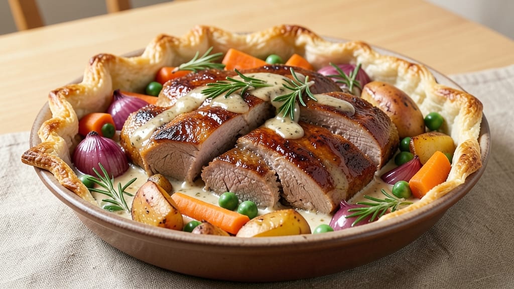 Pork Roast Pot Pie Recipe: Savory Gravy and Flaky Lattice Crust Harmony
