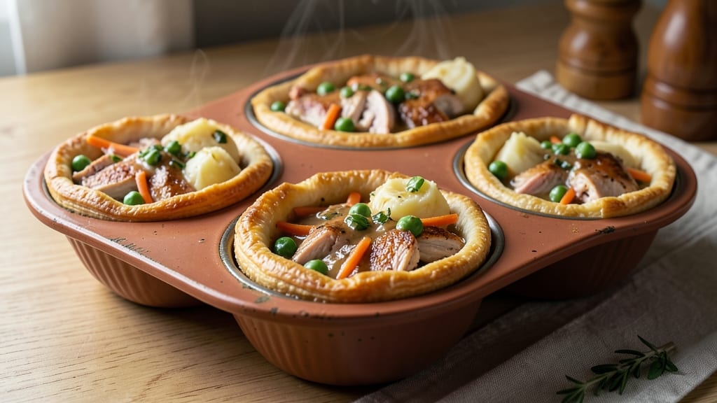 Pot Pie Cups Recipe: Mini Servings of Savory Gravy and Veggie Heaven