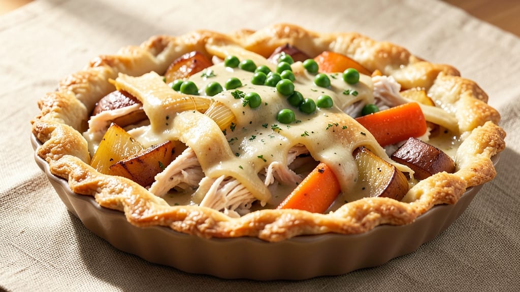 Chicken Pot Pie Recipe: Flaky Lattice Crust Over Savory Gravy Bliss
