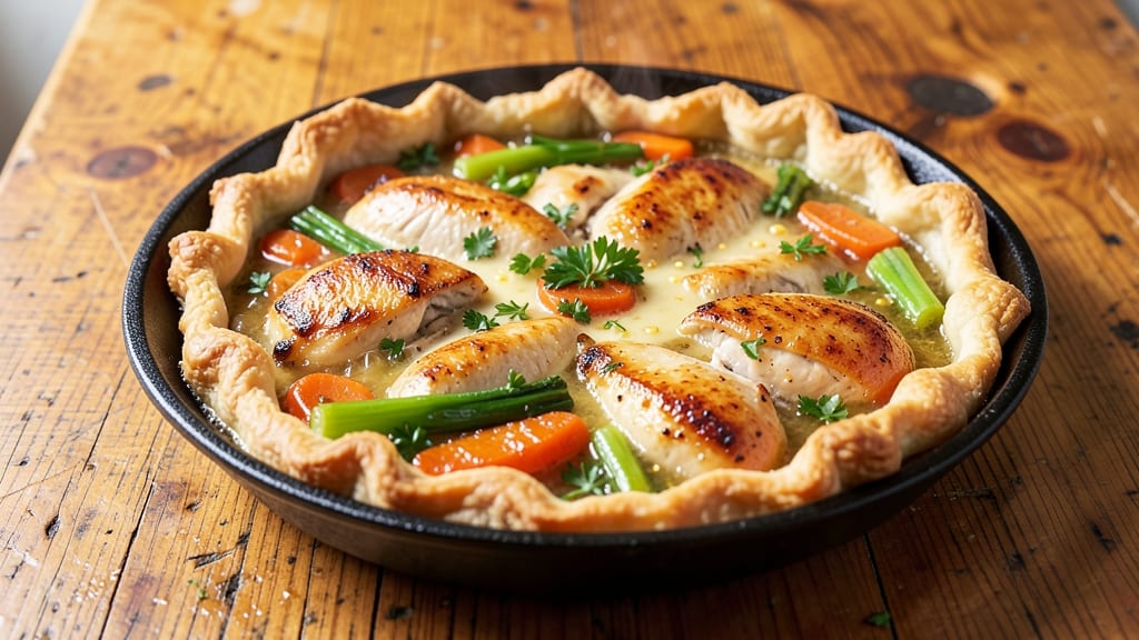 America's Test Kitchen Cast Iron Chicken Pot Pie Recipe: Double-Crusted Crispiness With Foil-Sealed Gravy