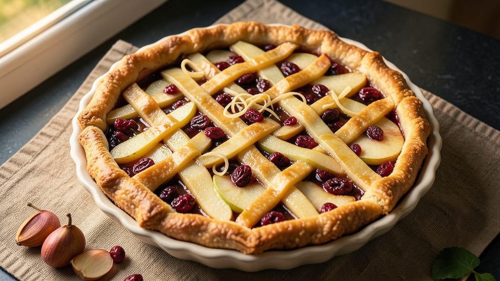 Apple Pear Cranberry Pie Recipe: Tart-Sweet Fruit Trio With Buttery Lattice Crust