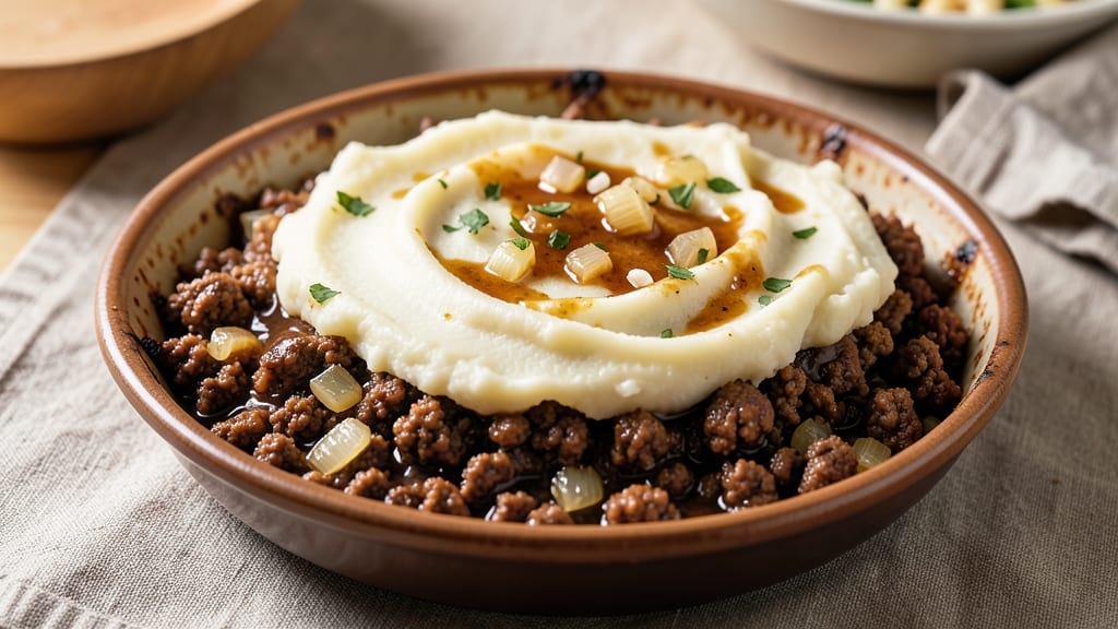 Shepherd's Pie Recipe Without Vegetables: Creamy Mashed Potato Topped Meat Delight