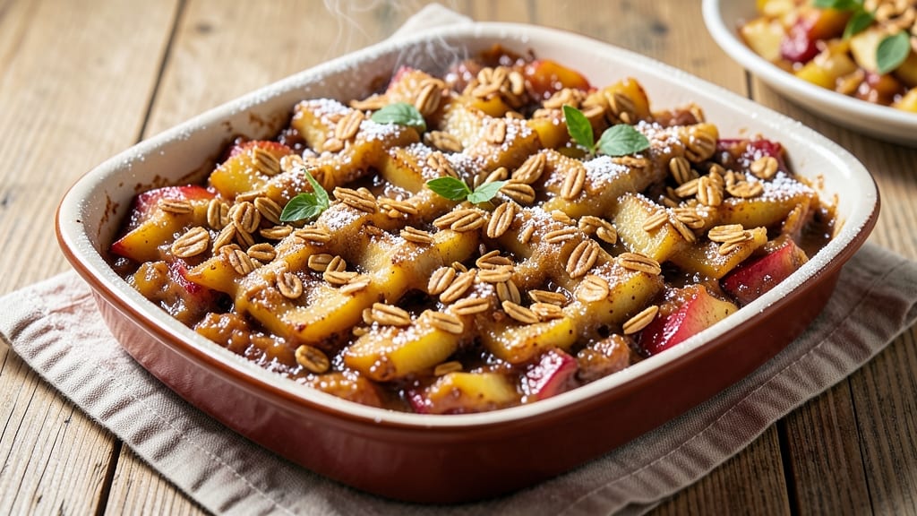Apple Crisp Recipe With Apple Pie Filling and Oats: Warm Spiced Oat Crunch Over Melting Filling