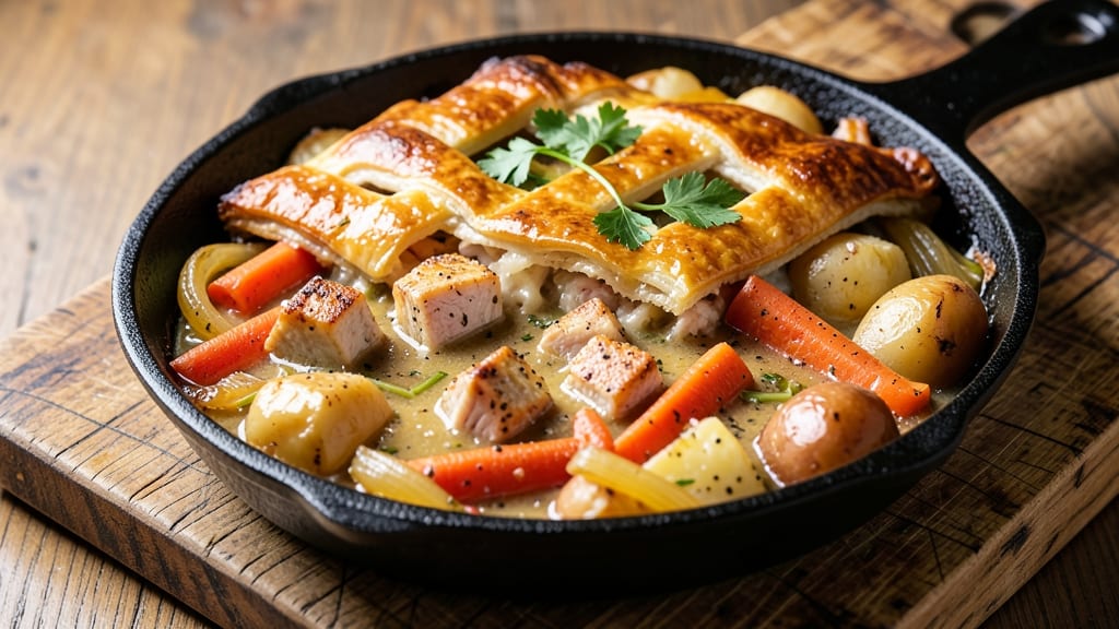 Pot Pie Bake Recipe: Flaky Lattice Crust Over Hearty Chicken Gravy