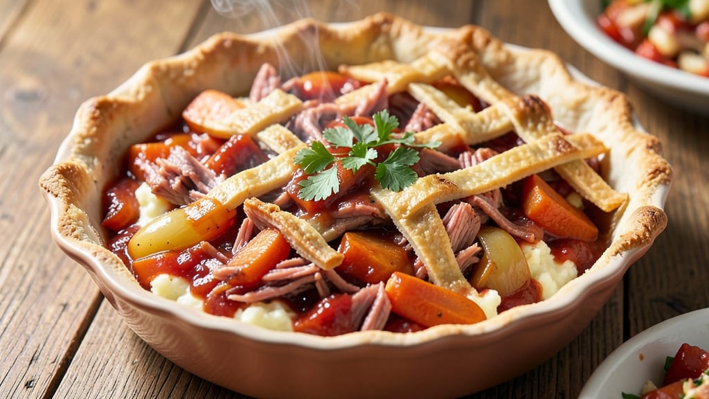 Sloppy Ham Pot Pie Recipe: Mashed Potato Crust Over Smoky Gravy Bliss