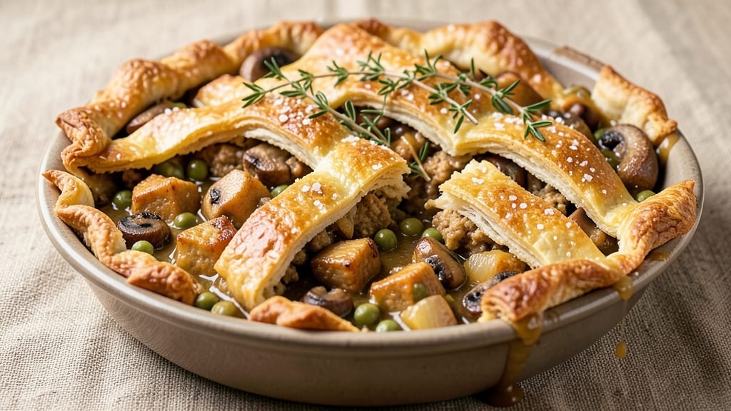 Seitan Pot Pie Recipe: Hearty Meatless Filling With Golden Crust Top
