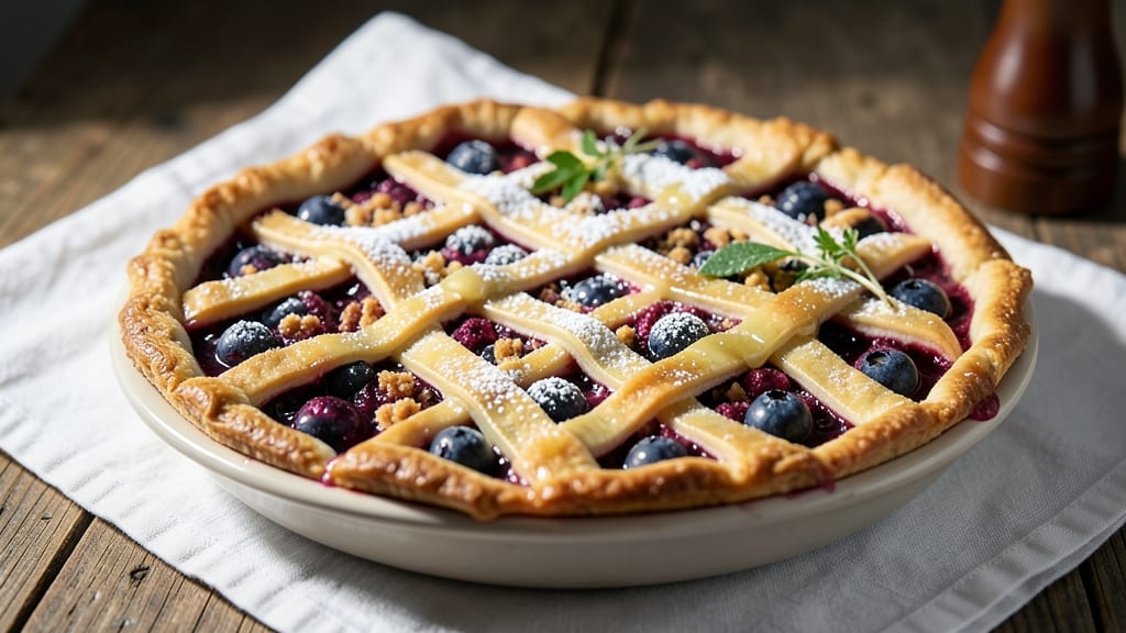 9-Inch Blueberry Pie Recipe: Bursting Fruit Filling in Flaky Lattice Crust