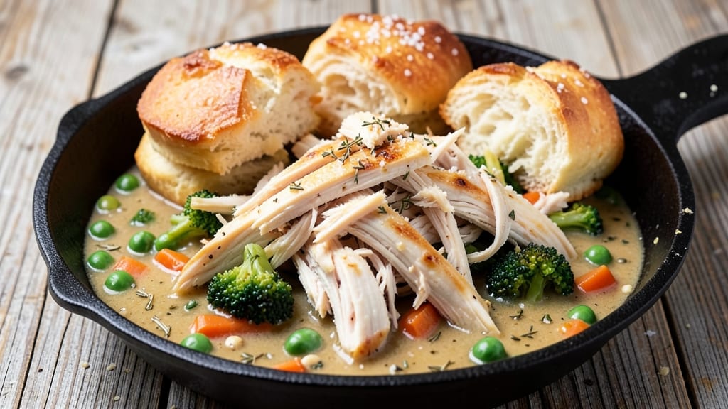 Quick Chicken Pot Pie Recipe With Biscuits: Flaky Top, Savory Gravy, Ready in 45 Minutes