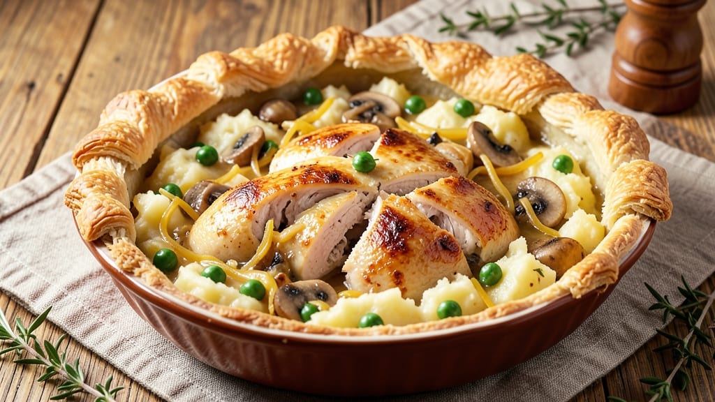 Semi-Homemade Chicken Pot Pie Recipe: Foolproof Flaky Crust Over Savory Gravy