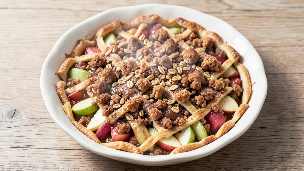 Apple Crumble Pie Recipe Ina Garten: Warm Spice Crunch Over Foil-Sealed Golden Crust
