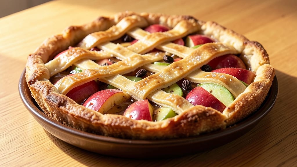 Stay at Home Chef's Apple Pie Recipe: Spiced Filling in Buttery Lattice Crust
