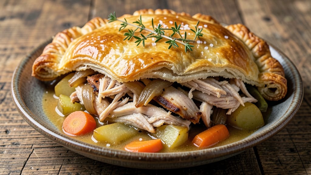 1 Crust Chicken Pot Pie Recipe: Juicy Meat and Veggies in Golden Pastry