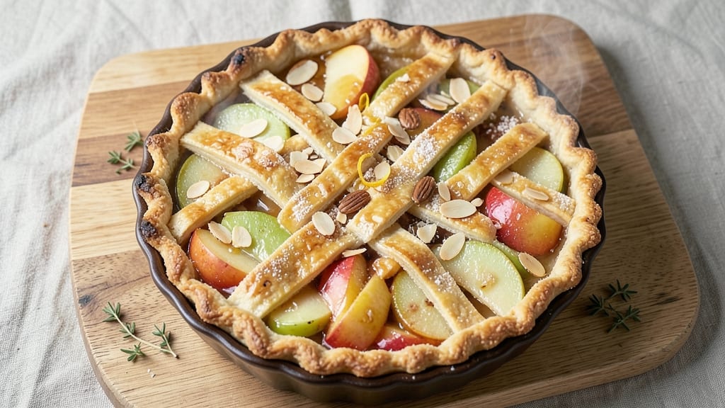 Almond Apple Pie Recipe: Crunchy Topping and Caramelized Fruit Fusion