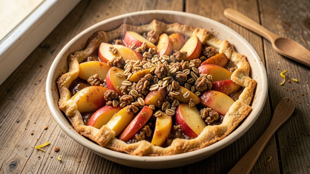 Apple Crisp Recipe With Pie Crust Bottom: Caramelized Apple Filling Under Buttery Crust Bliss