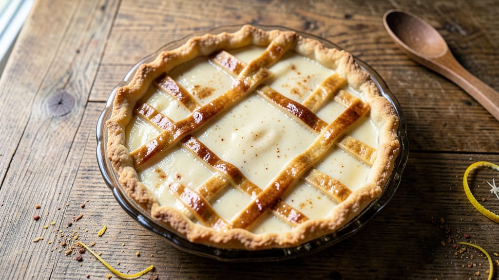 S&S Cafeteria Egg Custard Pie Recipe: Silky Vanilla Custard With Crispy Lattice Top