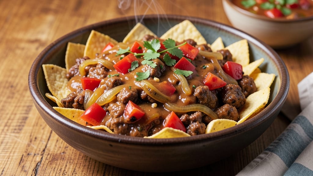 Slow Cooker Frito Pie Recipe: Crunchy Topping and Savory Gravy Fusion
