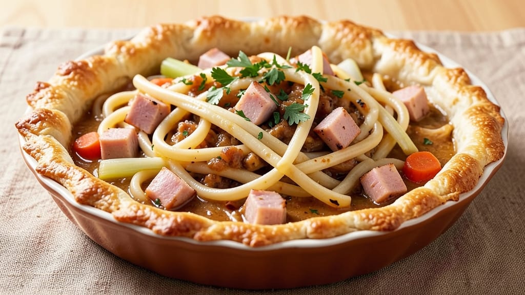 Homemade Ham Pot Pie Noodles Recipe: Savory Gravy and Tender Noodles in One Pot