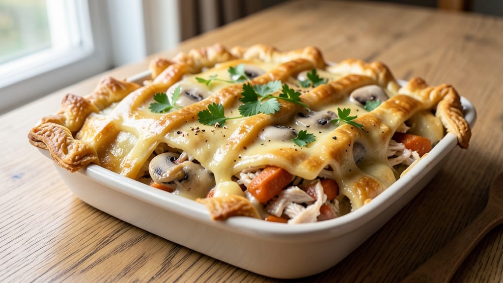 Chicken Pot Pie Recipe in 13x9 Pan: Flaky Lattice Crust Over Savory Gravy Heaven