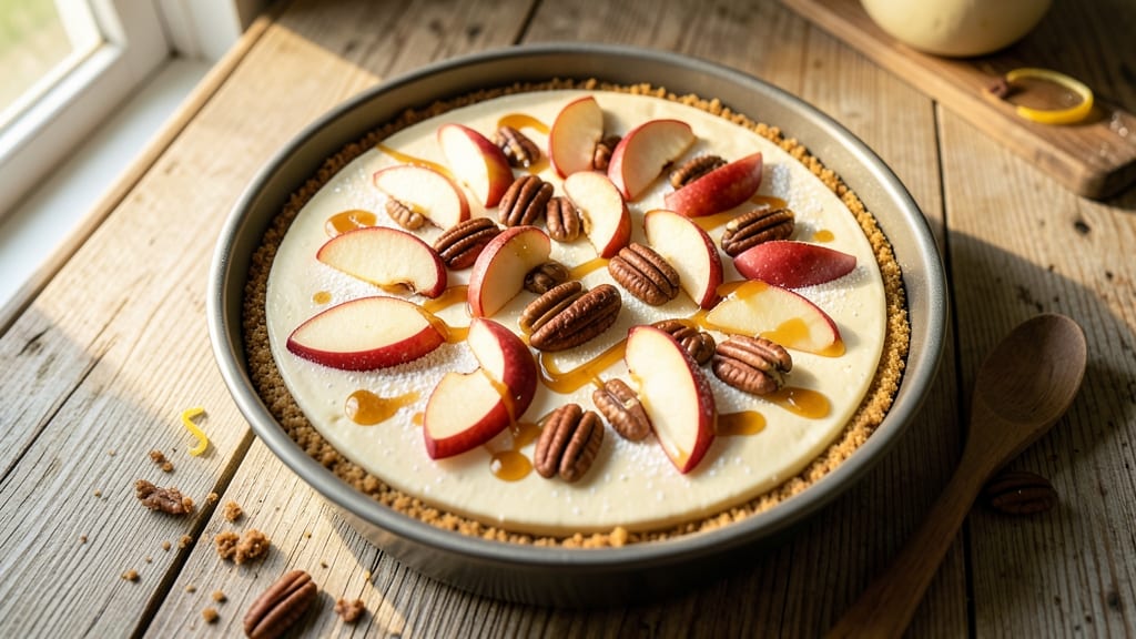 Apple Pecan Pie Cheesecake Recipe: Nutty-Sweet Swirls With Crunchy Topping