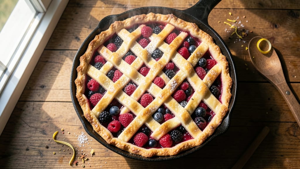 American Berry Pie Recipe: Juicy Summer Fruit Bursting Through Lattice Crust