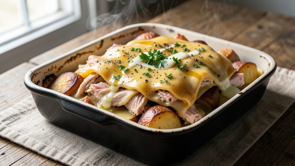 Chicken Pot Pie Lasagna Recipe: Mashed Potato Crust Meets Savory Meat Layers