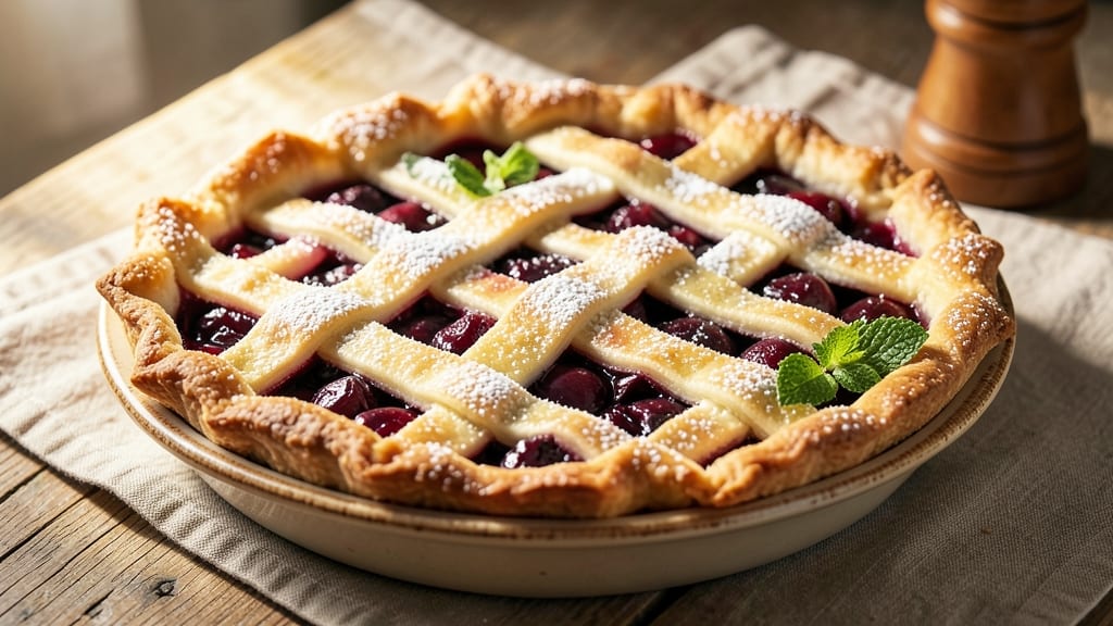 9-Inch Cherry Pie Recipe: Classic Lattice Crust With Juicy Fruit Filling