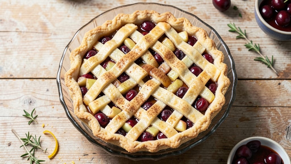 Apple Cherry Pie Recipe Pampered Chef: Double-Fruit Filling With Foil-Sealed Crust