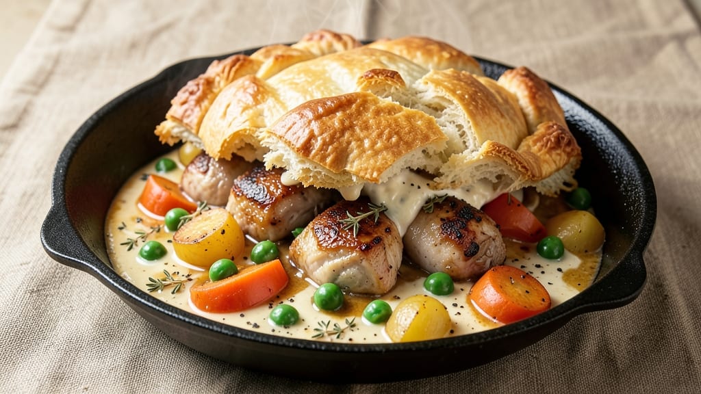 Pot Pie Recipe Using Biscuits: Savory Gravy and Flaky Top in One Dish