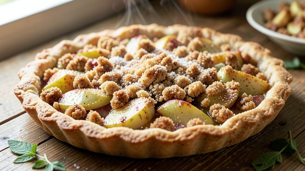 Apple Crumb Pie Recipe With Frozen Crust: Spiced Apple Filling Cradled in Golden Crust