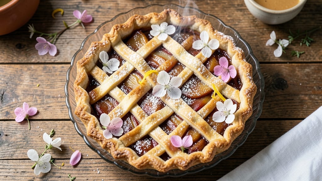 Apple Blossom Pie Recipe Using Pie Crust: Fragrant Vanilla-Infused Filling in Buttery Layers