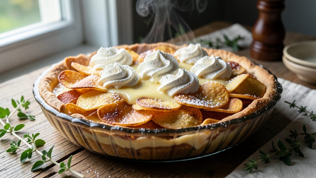 Potato Chip Pie Recipe: Crunchy Top, Creamy Vanilla Swirl Delight
