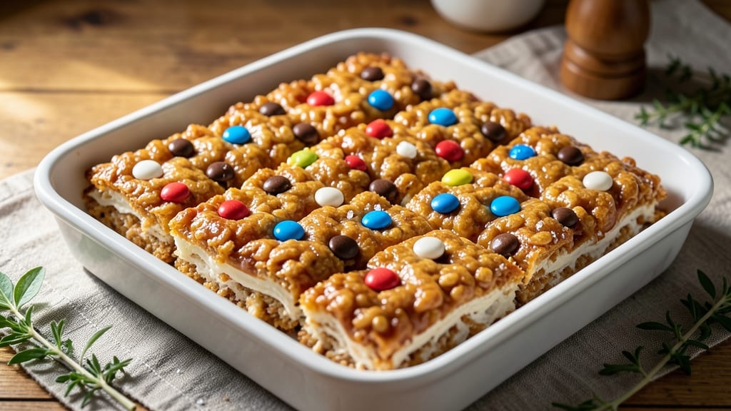 Rice Krispie Treat Recipe with Mini M&ms: Crunchy Clusters and Colorful Chocolate Magic